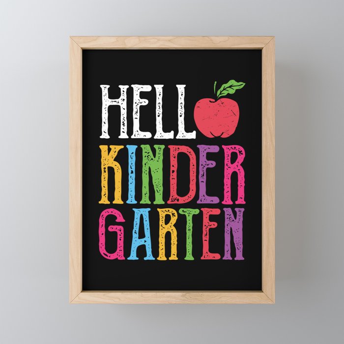 Hello Kindergarten Back To School Framed Mini Art Print