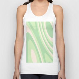 Pastel Green Groovy Swirls Abstract Design Unisex Tank Top