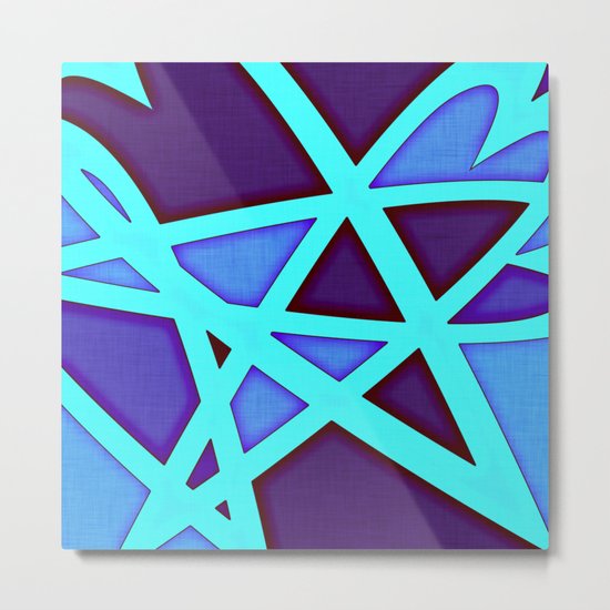 Purple Hearts and Stars Metal Print