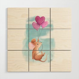 Flying with Balloons Wood Wall Art