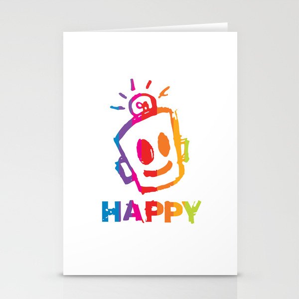 HAPPY  Stripes Stationery Cards