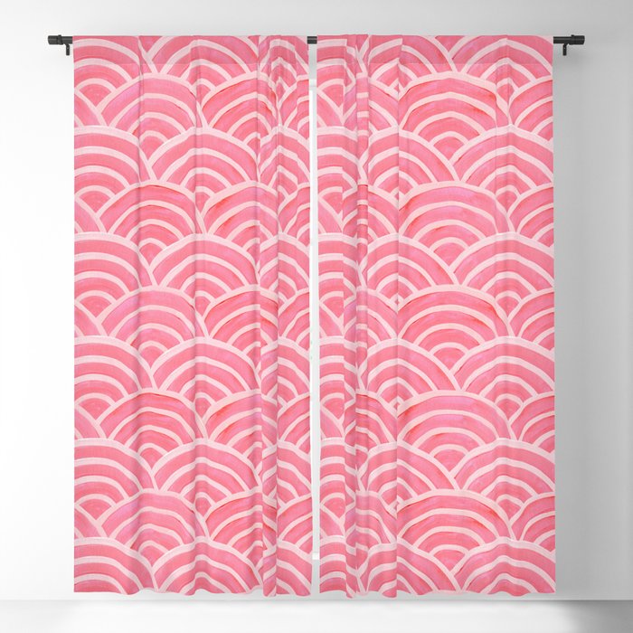 Japanese Seigaiha Wave – Powder Pink Palette Blackout Curtain