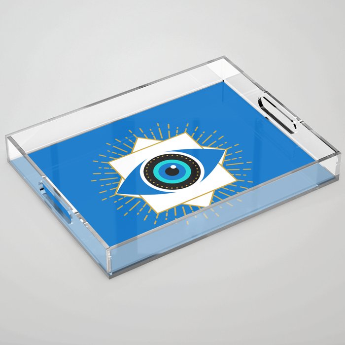 The Evil Eye Blue Acrylic Tray
