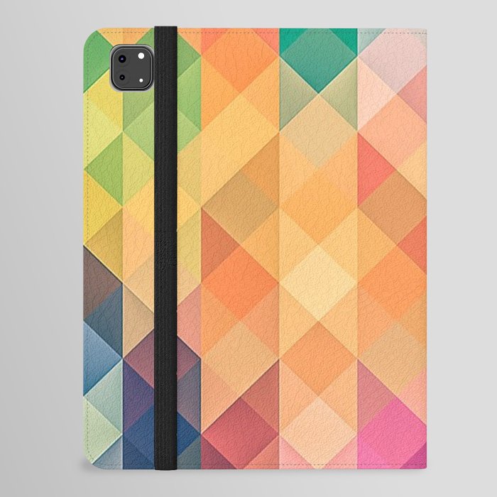 RAINBOW GEOMETRY. SQUARES AND TRIANGLES IN COLOR iPad Folio Case
