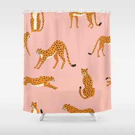 Cheetahs pattern on pink Shower Curtain