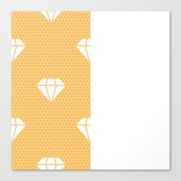 White Diamond Lace Vertical Split on Orange Canvas Print