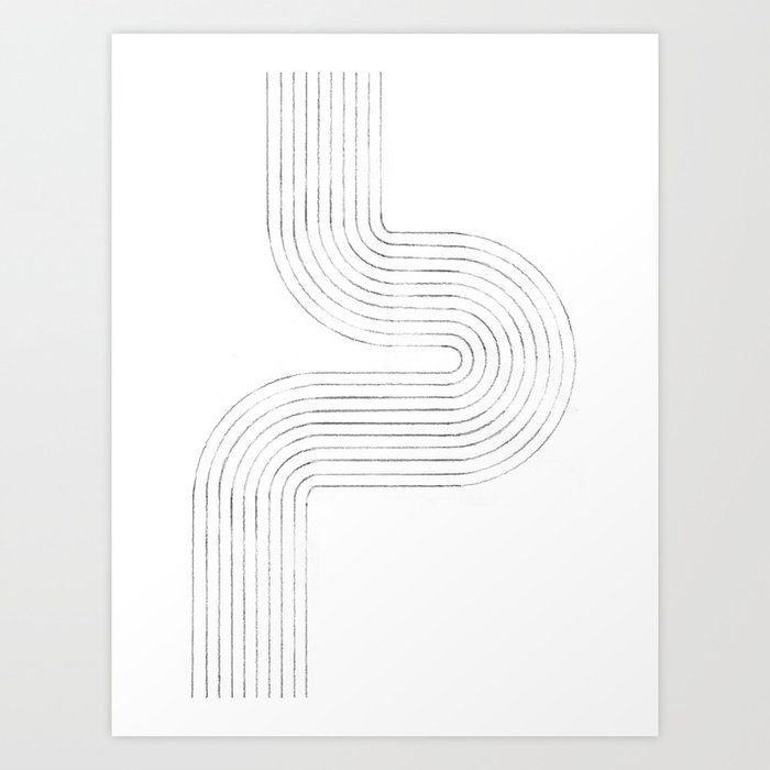 Minimalist curved lines Art Print