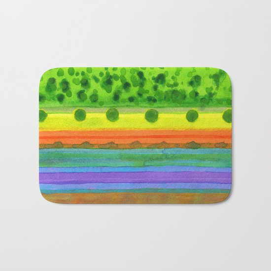 Plain with red Field Bath Mat
