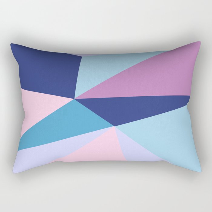 Geometrical pink teal lilac modern colorblock Rectangular Pillow