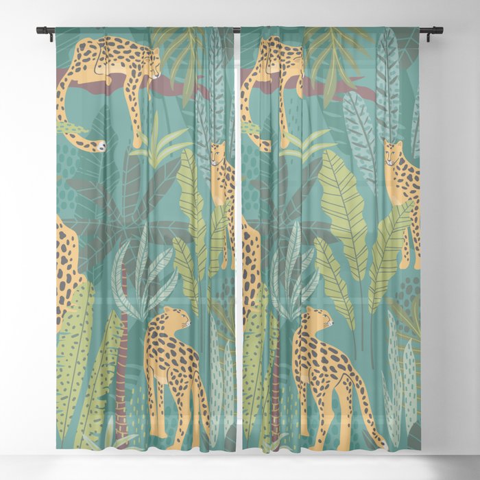 Designer Inspo Cheetah Jungle Love Sheer Curtain