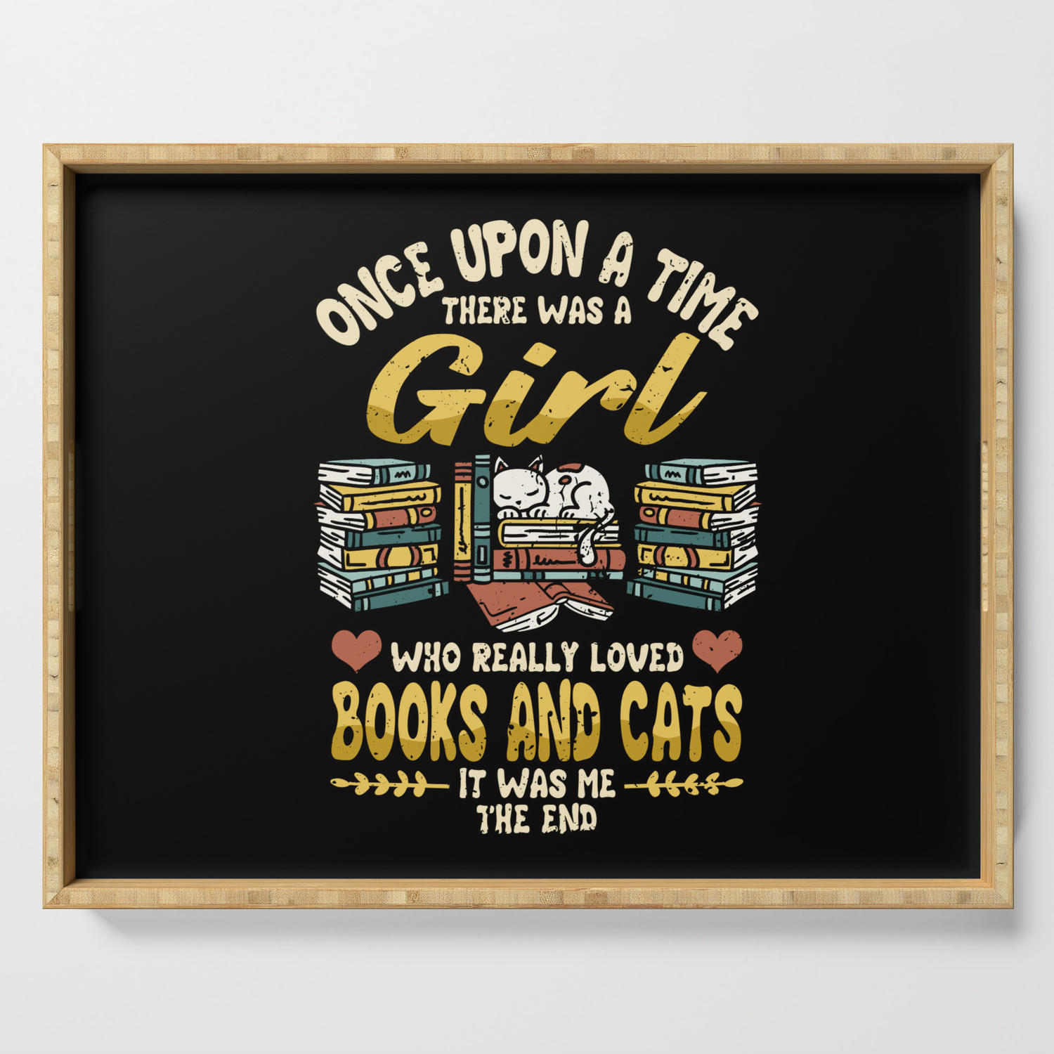 Read Book Books Funny Cat Saying Gift Serving Tray By Ipxl Designer Society6