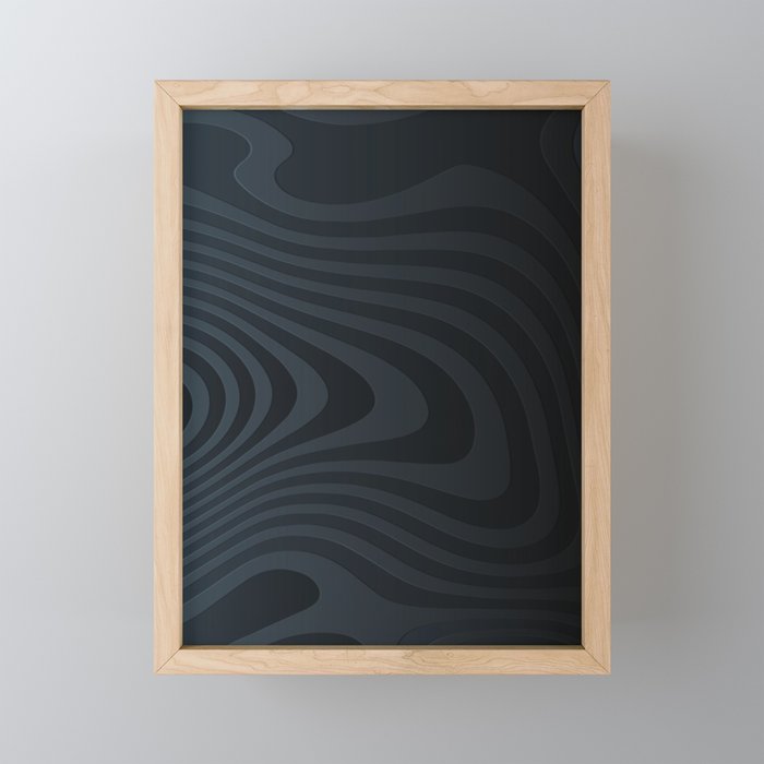 Grey Color Zebra Line Pattern Framed Mini Art Print