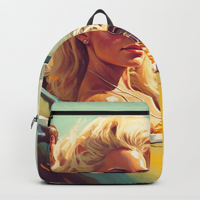 A man and a blonde woman Backpack