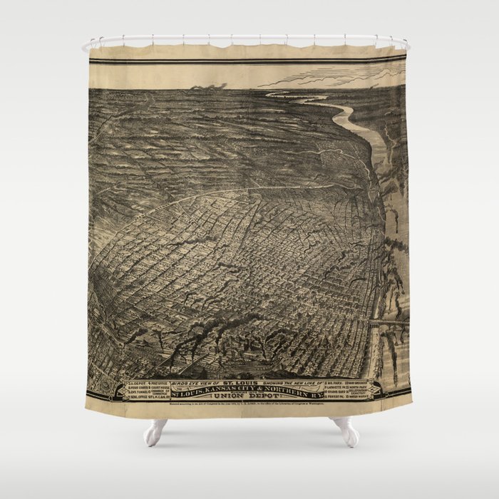 Bird S Eye View Of St Louis Missouri 1876 Shower Curtain By