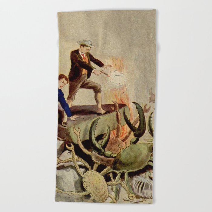Giant crabs attack Beach Towel