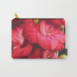 Red Gladiolas on Black Carry-All Pouch