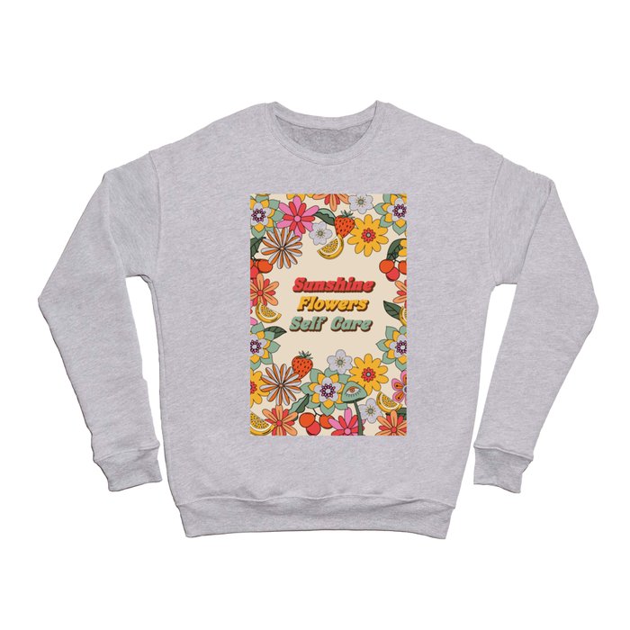 Retro Summer Floral Art Crewneck Sweatshirt