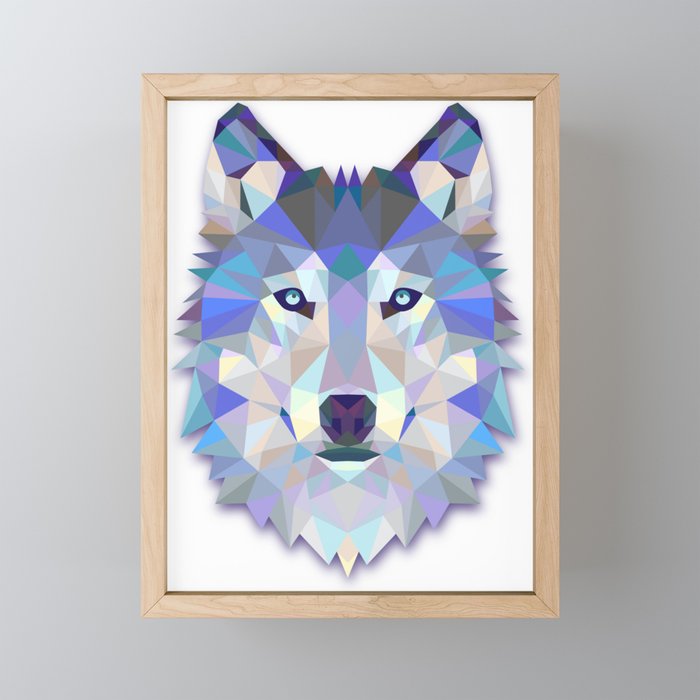 Colorful Wolf Framed Mini Art Print