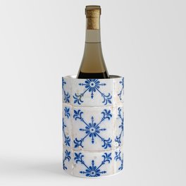Vintage blue portugese tiles - azulejos pattern Alfama, Lisbon, Portugal - travel photography Wine Chiller