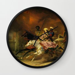 Leon Cogniet - Rebecca and Brian de Bois-Guilbert Wall Clock