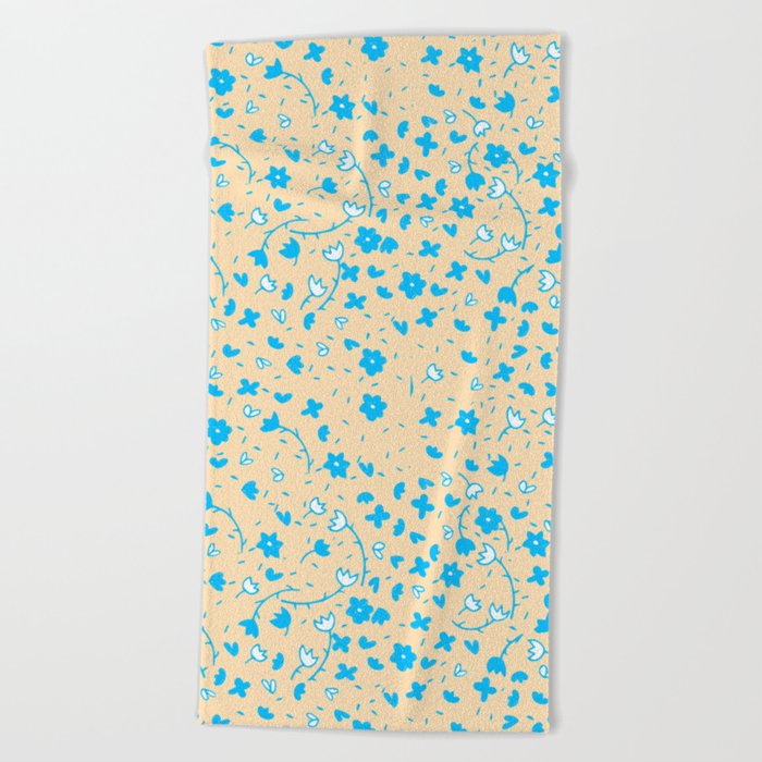 Mosh Flowers | Tan Beach Towel by thedutchspork | Society6