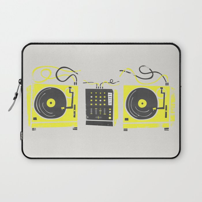 DJ Vinyl Decks And Mixer Laptop Sleeve