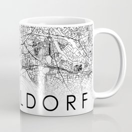 Dusseldorf City Map Germany White and Black Coffee Mug