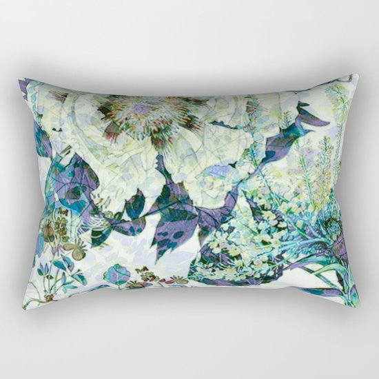 floral in blue Rectangular Pillow