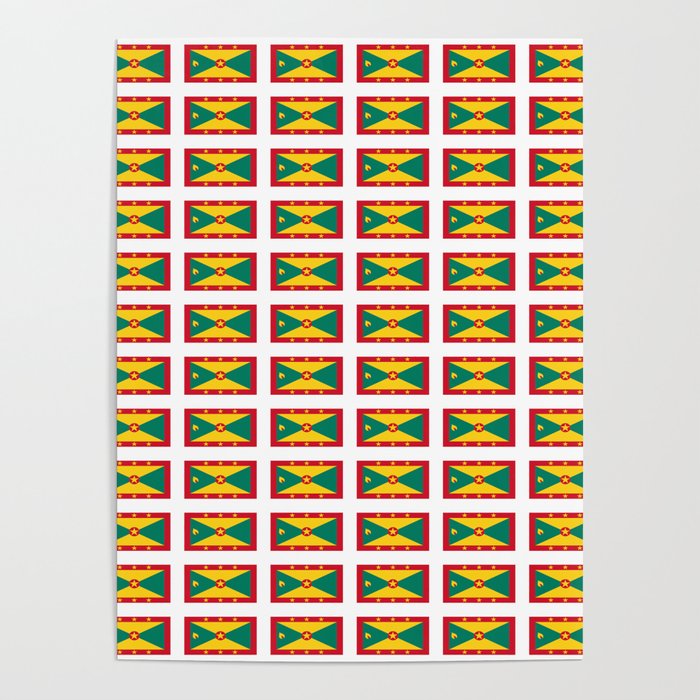 flag of grenada -grenadian,grenadines,Saint georges,grenville,Gouyave,Carriacou,nutmeg Poster