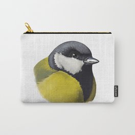Great tit bird (Parus major) sketch Carry-All Pouch | Nature, Gardenbirds, Portrait, Birds, Painting, Minimal, Pajaro, Ave, Wild, Carbonero 