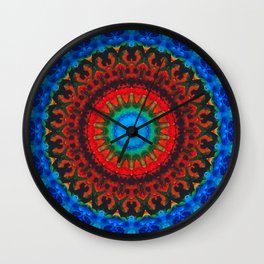 Inner Peace - Kaliedescope Mandala By Sharon Cummings Wall Clock