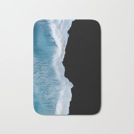 Minimalist wave crashing on a black sand beach in Iceland – Ocean Landscape Photography Bath Mat | Landscape, Surf, Nature, Minimalism, Water, Storm, Photo, Adventure, Moody, Travel 