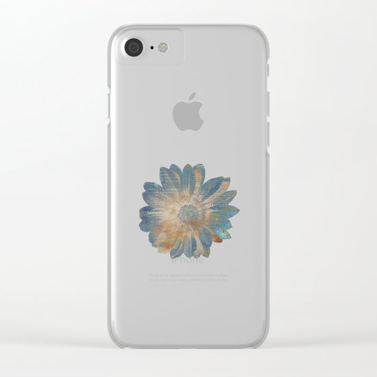 Blue Flower Clear iPhone Case