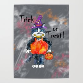 Kitty Trick or Treat Poster