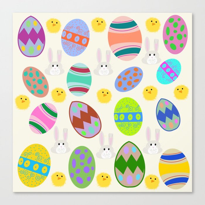 Easter Eggs Pattern Canvas Print