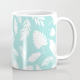 Mint green palm tropical summer Coffee Mug | Mintgreen, Palmleaf, Mintpillow, Mintduvet, Mintsidetable, Mint, Summer, Teal, Palmleafduvet, Mintbackpack 
