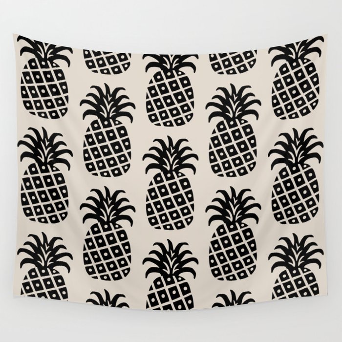Retro Mid Century Modern Pineapple Pattern 545 Wall Tapestry