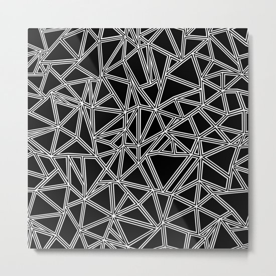Abstract New White on Black Metal Print