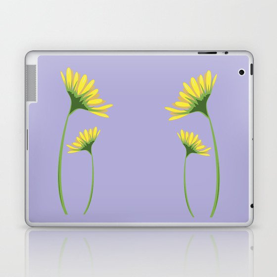 Yellow Daisy Twins on Lavender Laptop & iPad Skin
