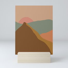 Minimalistic Bohemian Landscape in Muted Earthy Colors Mini Art Print