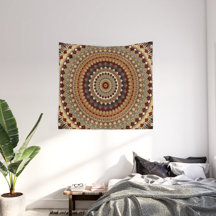Earthy Mandala Wall Tapestry by Mandala Of Life Society6