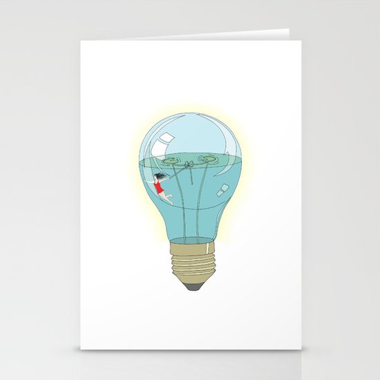 Life in a lightbulb. Day Stationery Cards