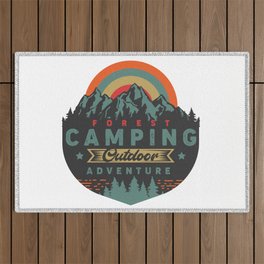 Forest Camping Outdoor Adventure Outdoor Rug