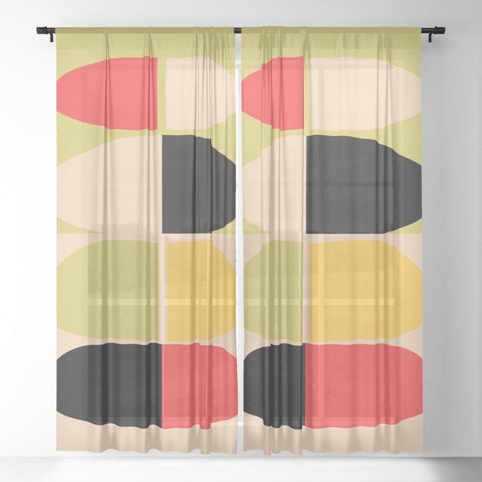 Minimalist Abstract 75 Sheer Curtain