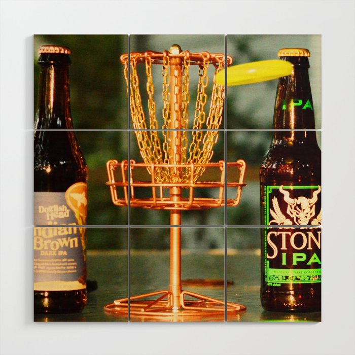 Disc Golf Basket Beer Innova Discraft Vibram Most fun Wood Wall