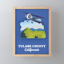 Tulare County California Map Framed Mini Art Print
