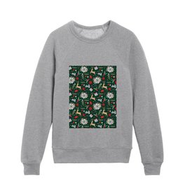 Green Red Peer Flowers Trees Christmas High Resolution Illustration Kids Crewneck