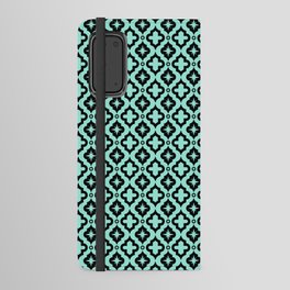 Seafoam and Black Ornamental Arabic Pattern Android Wallet Case