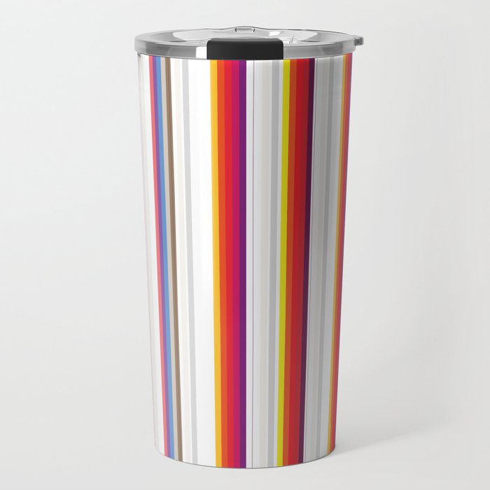 Colorful Stripes Barcode 80s Travel Mug