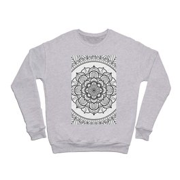 Black Mandala On White Background Crewneck Sweatshirt